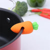 Creative Cute Little Pepper Carrot Chicken Leg Modeling Pot Lid Raising Silicone Anti-Spill Kitchen Practical Fun Gadget 1PC