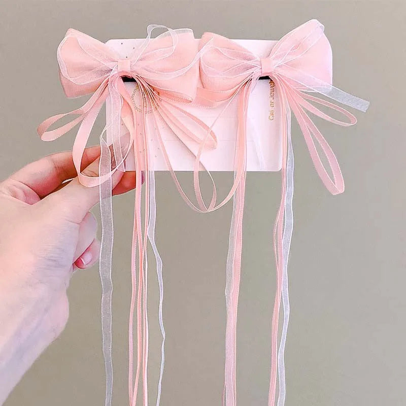 New Fashion Kids Bow Strap Hairpin Baby Weaving Headwear Long Beauty Girls Hairpins Fashion Children's Hair Accessories