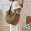 Summer Straw Bags for Women Straw Shoulder Bags Rattan Woven Top Handle Bag Hollow Raffia Crochet Beach Bag Casual Handbags 2023