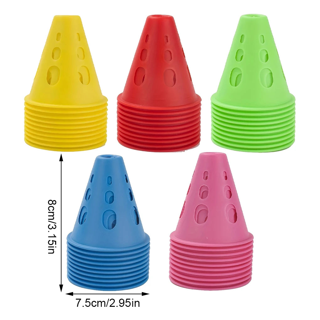 10pcs Marking Training Road Cone Roller Skating Piles Portable Multifunctional Skates Roadblocks Soccer Training Obstacles Props