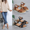 Summer Wedge Sandals for Women Buckle Strap Platform Rome Sandals Woman Open Toe Thick Bottom No-Slip Sandalias Mujer Plus Size