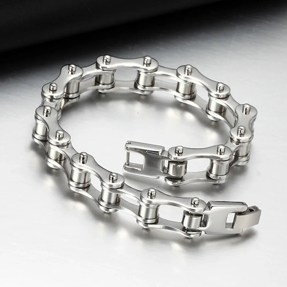 1pcs punk stainless steel bracelet men biker bicycle motorcycle fashion chain bracelets jewelry accessories