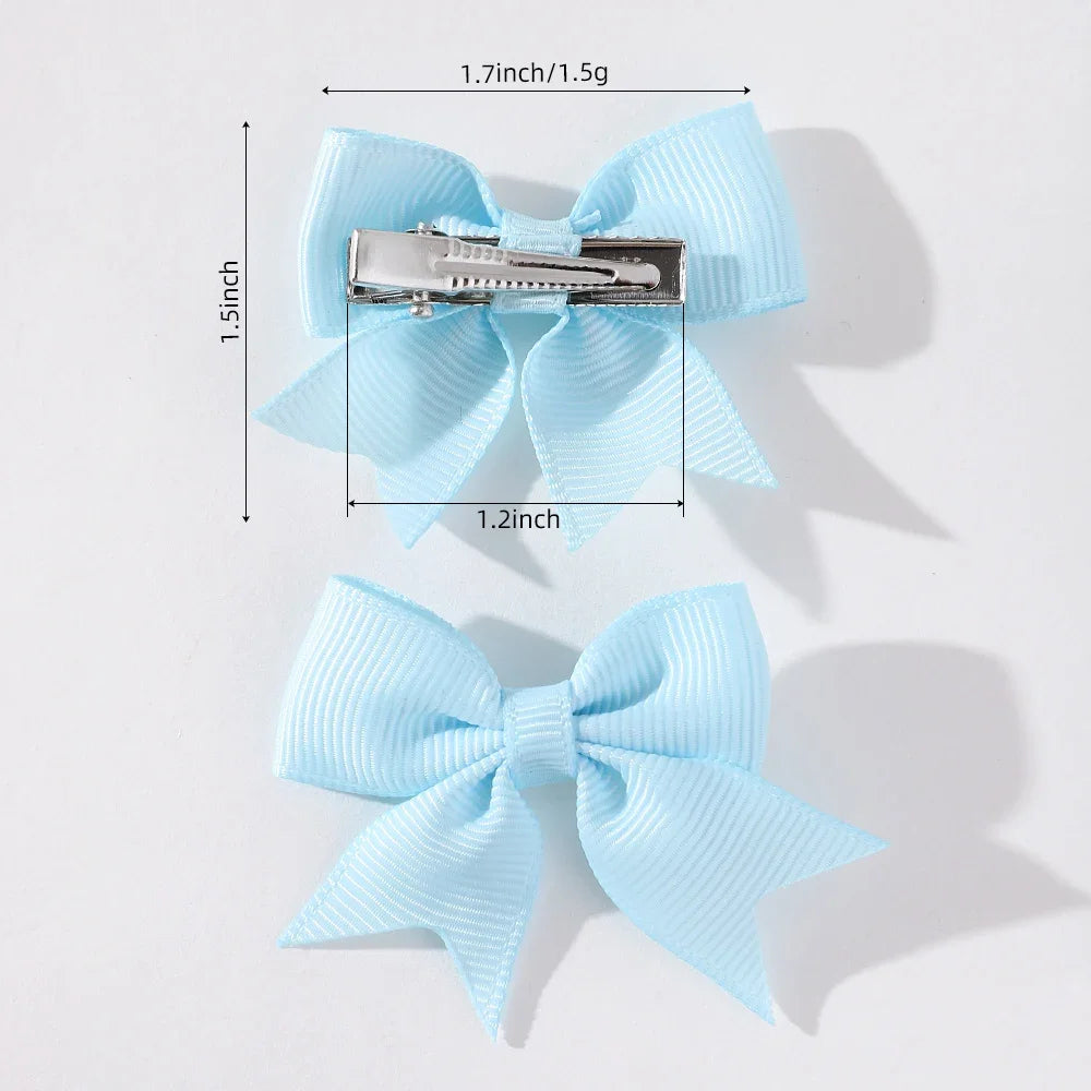 10Pcs/Set Cheer Bow Solid Ribbon Hair Clips Pin for Girl Handmade Bows Hairpin Barrettes Children Headwear Kids Hair Accessories
