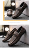 Mens Genuine Leather Loafers Luxury Formal Wedding Dress Shoes Soft Comfortable Waterproof Driving Shoes Slip on Flats Moccasin