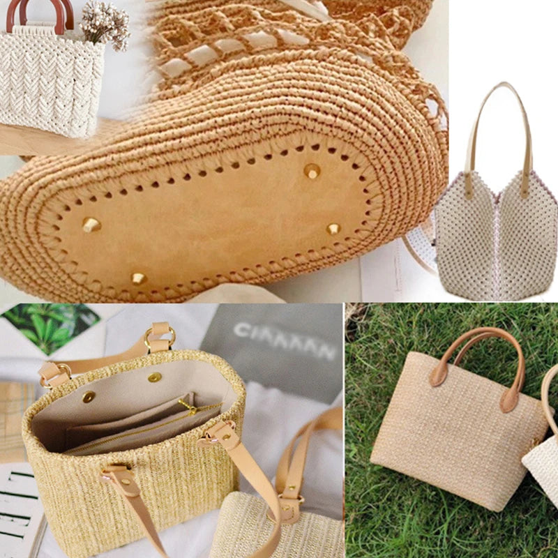 29.5*10cm Handmade Oval Bottom for Knitted Bag PU leather Pad Handcraft Bag Base With holes DIY Crochet Bag Bottom accessories