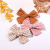 2Pcs/Set Cute Flower Print Bowknot Hair Clips for Baby Girls Cotton Bows Hairpins Barrettes Headwear Kids Hair Accessories Gift