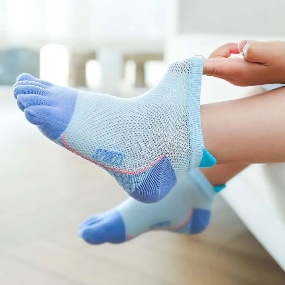 Anti-slip Five Finger Socks Kids Cotton Mesh Breathable Children Accessories Sport Split Toe Hosiery