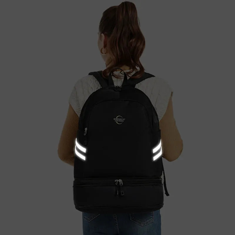 Sports Backpack Men Large Capacity Swimming Beach Male Shoulder Bolsas Shoe Pocket Female Fitness Accessory Travel Women Gym Bag