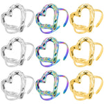 Load image into Gallery viewer, 1pcs Metal Heart-Shaped Ring Open Adjustable Sweet Romance Finger Jewelry Stainless Steel Rings For Women Men Accessories Anillo
