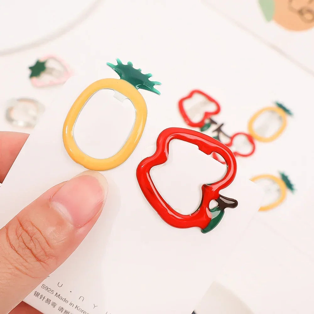 5PCS Children Sweetl Strawberry Banana BB Hair Claw Side Clips for Girls Kids Fruits Hairpin Headwear Ornament Hair Accessories