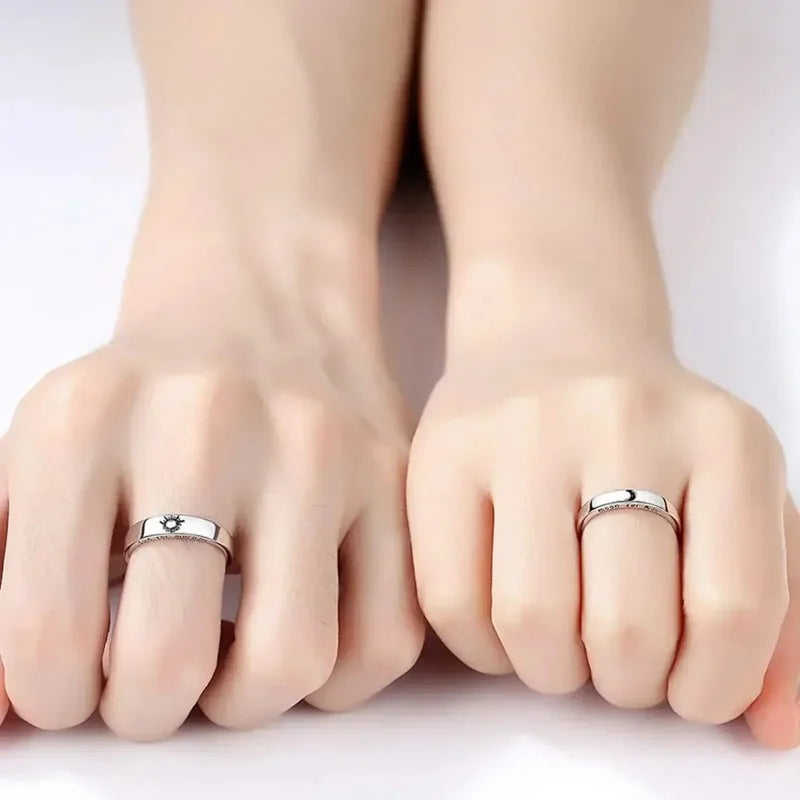 1/2pcs Sun Moon Couple Rings Open Adjustable Ring Eachother Lovers Minimalist ring gift Engagement Wedding Rings Bride Jewlery