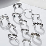 Load image into Gallery viewer, 12pcs Summer Toe Rings For Women Outdoor Beach Vacation Open Adjustable Metal Women's Foot Ring Heart Foot Ring Set
