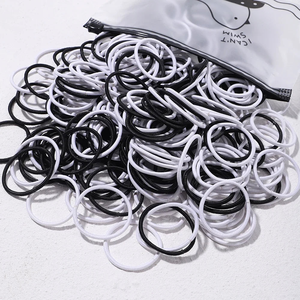 30/50pcs High Elastic Rubber Band for Women Girls Black Hair Tie Kids Children Wide Ponytail Holder Hair Accessories Wholesale