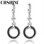 Load image into Gallery viewer, CHSHINE 925 Sterling Silver Circle Ring Earrings For Lady Lovers Banquet Party Jewelry
