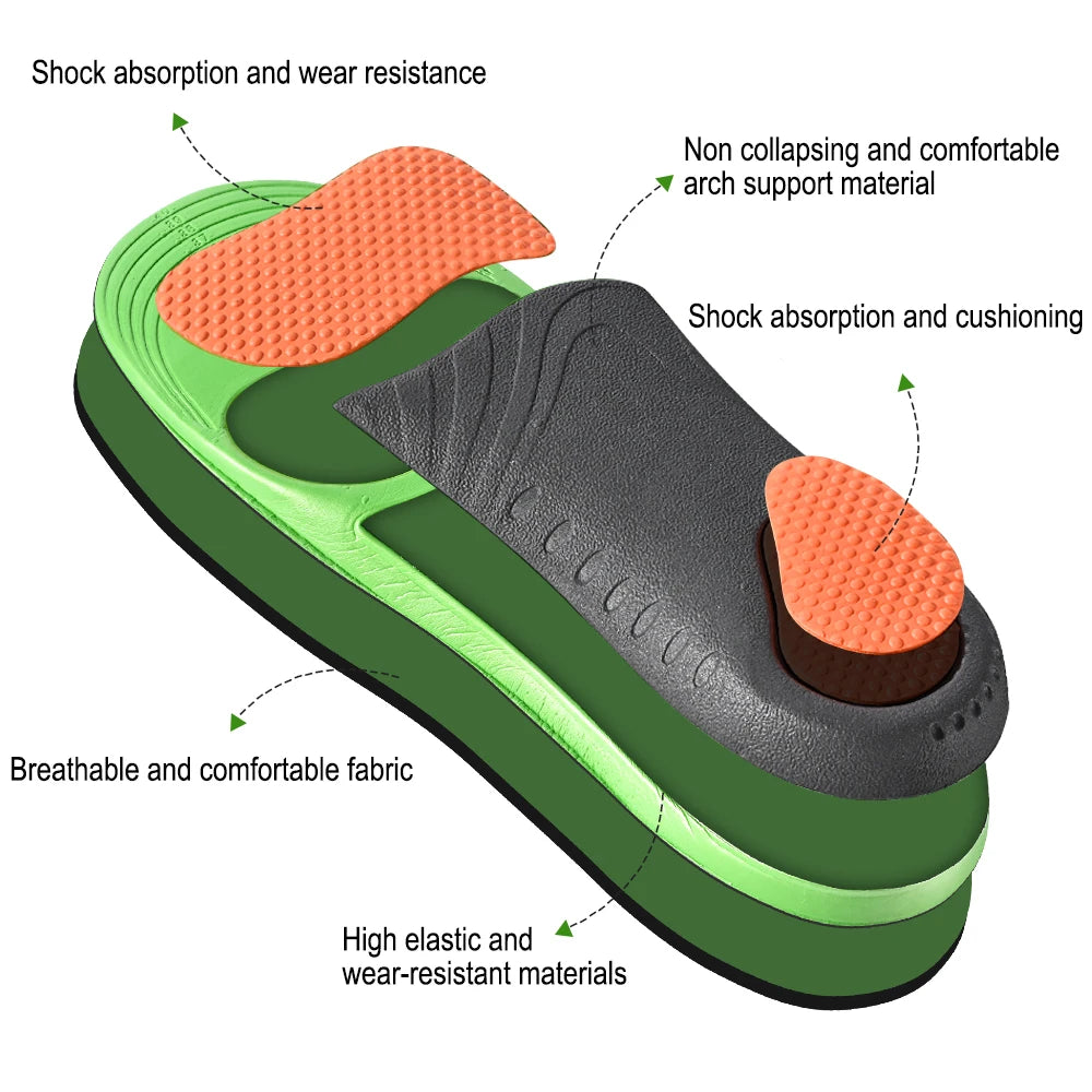 Arch Support Insoles Sports Shock Absorption Elastic Wear Resistant Orthopedic Flatfoot Insoles Feet Foot Pad