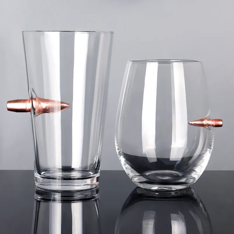 Bar accessories shooting bullet head glass beer glass whisky glass foreign wine bar decoration home brewing bar utensils