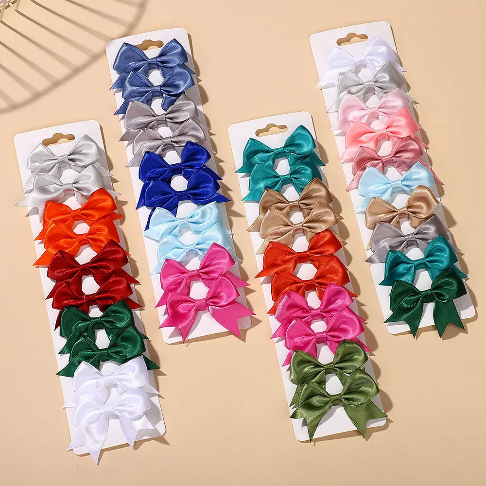 10Pcs/Set Girls Solid Hairpins Hair Bows Clips Gift Nylon Safe Hair Clip Barrettes for Infants Toddlers Kids Hair Accessories