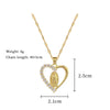 Stainless Steel Crystal Heart Virgin Mary Necklace for Women Amulet Gold Plated Necklace Religious Jewelry Our Lady of Aparecida