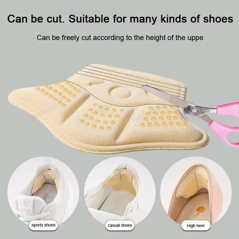 5D Comfort Heel Protectors Sneaker Shrinking Size Insoles Anti-wear Feet Shoe Pads Adjust Size High Heel Cushion Inserts