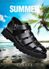 Summer Gladiator Sandals New Breathable Casual Men Genuine Leather Sandals Hollow Beach Shoes Men Black Sizes 38-48 Men sandals