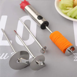 4pcs/set Kitchen Gadget Accessory Vege Drill Digging Corer Cooking Tool Vegetable Spiral Cutter Spiralizer Creative Kitchen Item