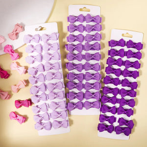 20Pcs/Set 1.4'' Mini Bows Hair Clips for Baby Girls Kids Solid Color Bows Hairpins Barrettes Handmade Headwear Hair Accessories