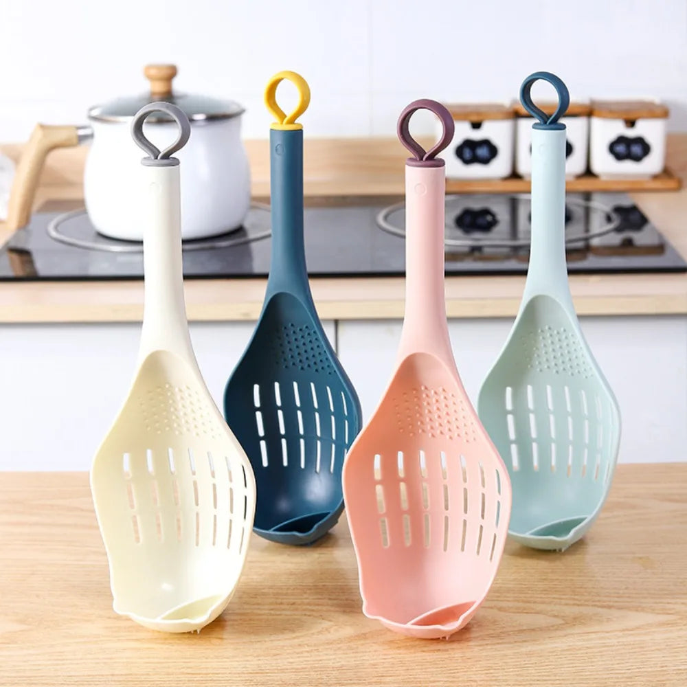 2 in 1 Tablespoon Kitchenware Creative Spoon Accessory Kitchen Gadgets Cooking Tools Strainer Long Handled Spoon Colander Items