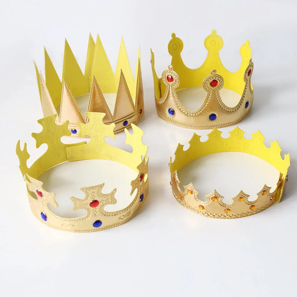 Children Birthday Crown Hats Girl Queen Hat Boys King Kids Party Hats Party Crown Accessories Adult Crown Supplies Decorations