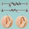 1Pc Surgical Steel Snake Industrial Barbell Pole Cartilage Earring Helix Stud Piercing Oreja Straight Barbells Body Jewlery 16g