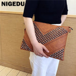 Load image into Gallery viewer, Fashion Rivet Day Clutches for women Shoulder Bags PU Leather Crossbody Bags Brand design Ladies Envelope Bags clutch purse
