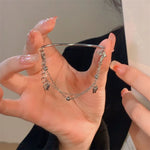Load image into Gallery viewer, Butterfly Shiny Zircon Silver Color Bangle Light Luxury Multi-layer Chain Bracelet For Women Fashion Hand Accessories Jewelry
