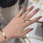 Load image into Gallery viewer, Engagement Rings for Women Stainless Steel Yellow Zirconia Square Finger Ring Adjustable Wedding Band Jewelry Accessories
