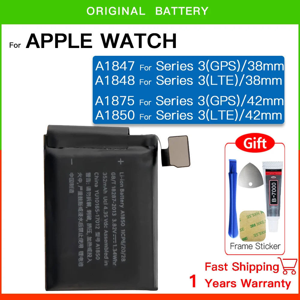 100% New Original Replace Battery For Apple Watch Series 1 2 3 Bateria IWatch S1 S2 S3 GPS LTE 38mm 42 mm Batteries +Free Tools