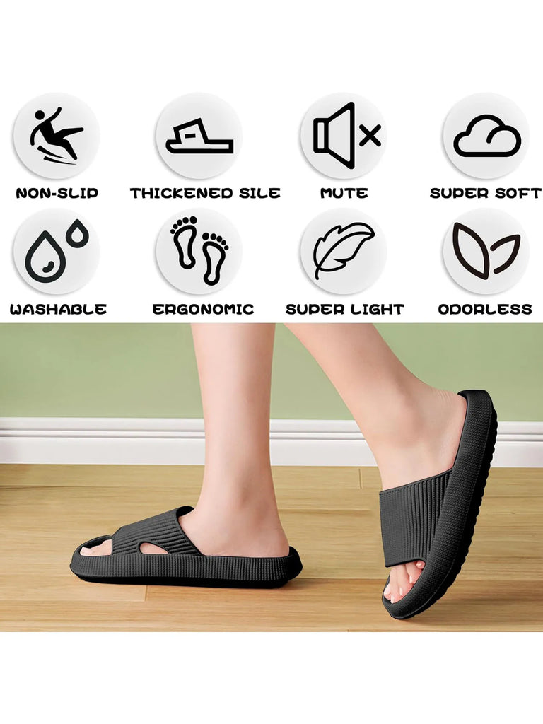 Sliders Cloud Slippers Non-Slip Mens Womens Slippers Cloud Sliders Soft Flip Flops with Thick Sole for Shower Bathroom