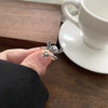 Disney Stitch Ring 925 Sterling Silver Ring Female Cartoon Niche Versatile Cute Index Finger Ring Non-fading Silver Jewelry