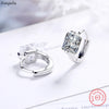 Fanqieliu Fashion Jewelry Luxury 925 Sterling Silver Square Crystal Hoop Earrings For Women New FQL20512