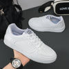 Leather Men White Flat Casual Shoes Lightweight Sneakers Breathable Sports Shoes Shoes for Men Tenis Shoes Zapatillas Hombre