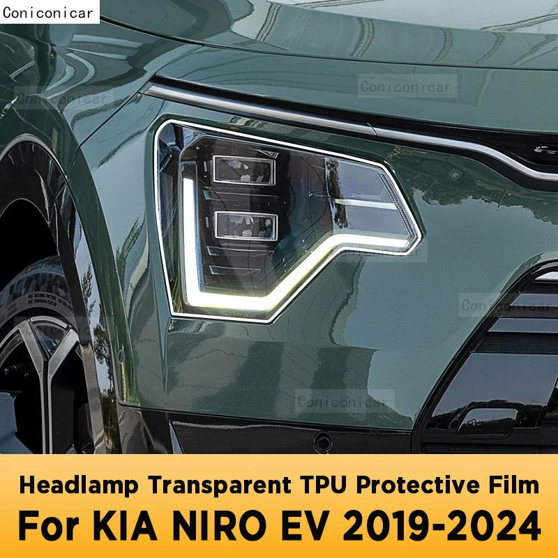 For KIA NIRO EV 2019-2024 2023 Car Exterior Headlight Anti-scratch Front Lamp Transparent TPU Protective Film Accessories