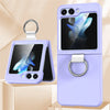 Original Ring Holder Case for Samsung Galaxy Z Flip 6 5 4 3 ZFlip Z Flip5 Flip6 PC Ultra Thin Slim Mat Shockproof Foldable Cover