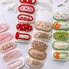5pcs Korean Hairpin for Kids Little Girls Cute Sweet Floral Knit Plush Children Barrettes Headwear Hair Accessories