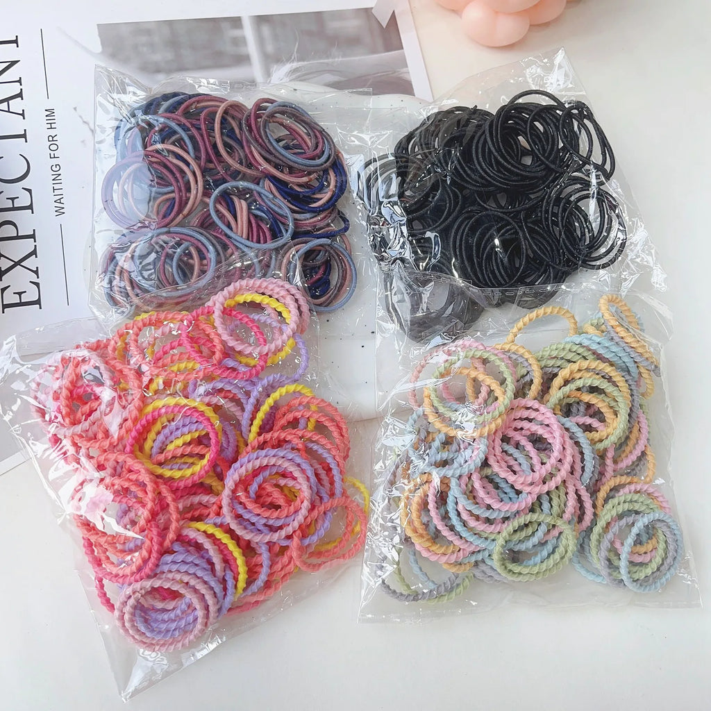 50/100Pcs Baby Girl Rubber Bands Hairband Candy Color Elastic Hair Bands Kids Women Headband Scrunchie Ponytail Hair Accessories