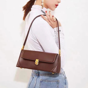 Retro PU leather Shoulder Bag For Women Luxury Simple Design Underarm Bag Vintage Lady Underarm Bags Shopping Tote Purse