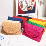 Load image into Gallery viewer, Corn Husk Weave Clutch Bag Women Ladies Fashion Simple Solid Straw Clutch Bag Evening Summer Casual Vacation Large Purse Woman
