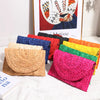 Corn Husk Weave Clutch Bag Women Ladies Fashion Simple Solid Straw Clutch Bag Evening Summer Casual Vacation Large Purse Woman