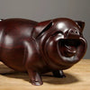 MOYU Feng Shui Wooden Crafts Carving Animal Pig Figurines Home Accessories Office Desktop Ornament Lucky Gift