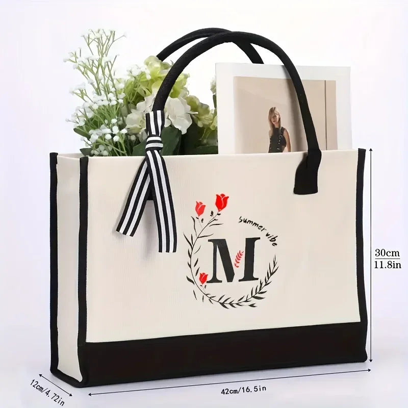 1PCS Women's Handbag 26 Initial Personalized Handbag Large Capacity Travel Handbag Men's and Women's Shoulder Bag Handbag