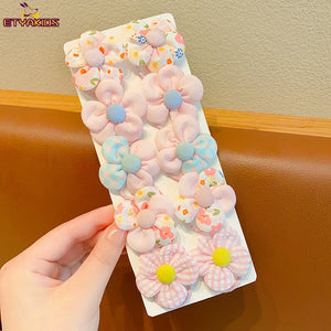 New Children Cute Cartoon Flower Fruit Rubber Bands Hairpins Girls Lovely Hair Clips Kids Hair Bands Hair Accessories Gifts