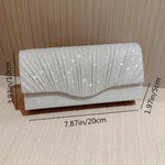 Load image into Gallery viewer, Ladies Glitter Silver Clutch Bag Envelope Evening Bag Fashion Elegant Long Purse Women Chain Shoulder Bags Wedding Party Handbag
