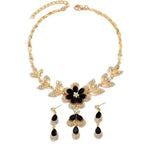 Load image into Gallery viewer, 3 Pcs Fashion Jewelry Set Luxurious Rhinestone Crystal Flower Earrings Elegant Women's Banquet Wedding Accessories Necklace Set

