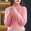 Autumn and Winter 2022 New 100% Mink Cashmere Women's Sweater Knitted Long Sleeve Pullover High Neck Soft Fashion Top